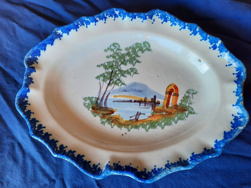 Plat faïence ancienne - plat, en