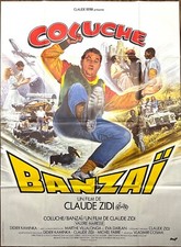 Affiche cinéma BANZAI 120x160cm Poster Coluche / Claude Zidi / Valérie Mairesse