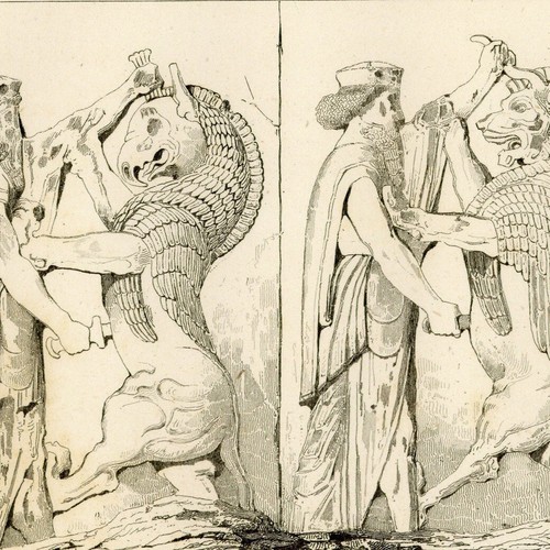 Perse iran sculpture bas - iran,