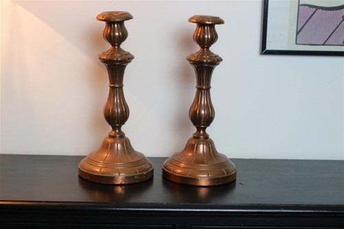 Ancienne paire bougeoirs - ancienne,