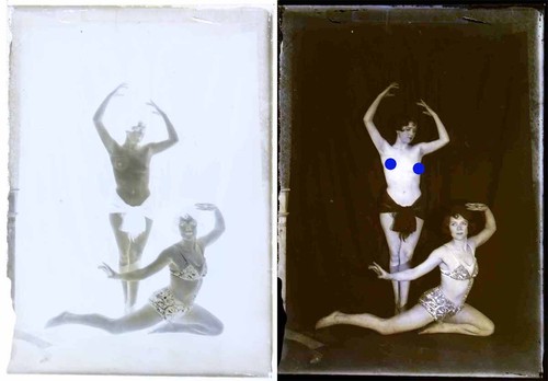 Photo negatif verre - photo, nu