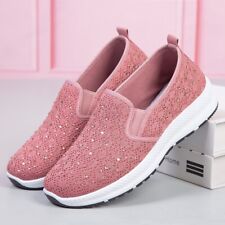 Femme Chaussures à Enfiler Brillant Perles Marche SPORTS Baskets Respirant
