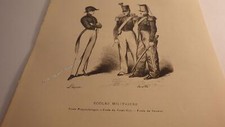 1850.écoles Saint Cyr Saumur (gravure  .uniforme militaire).