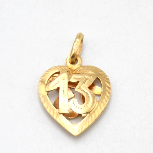 Pendentif cœur numéro - cœur, 13