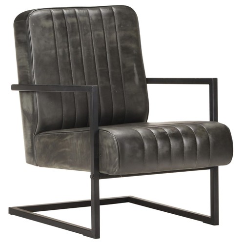 Fauteuil cantilever gris - gris, cuir