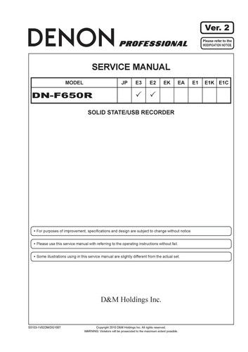 Service manuel instructions - service, d'instructions