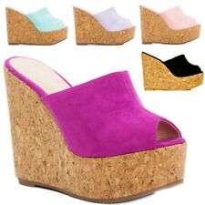 Chaussures Femmes Sandales Escarpins zeppa à Semelle Compensèe en Daim Liège