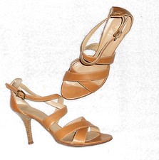 COLISÉE DE SACHA sandales cuir camel P 38 TBE