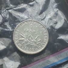 *1400*  1 FRANCS SEMEUSE PIEFORT ARGENT  1980  FDC SCELLE