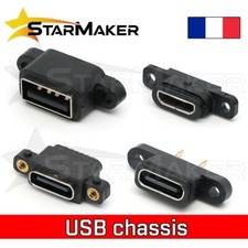 Connecteur prise USB A / micro / C femelle à souder embase châssis port charge
