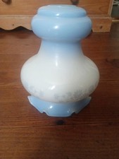 SUSPENSION LUSTRE PLAFONNIER VINTAGE OPALINE DÉCOR FLORAL  Bleu 