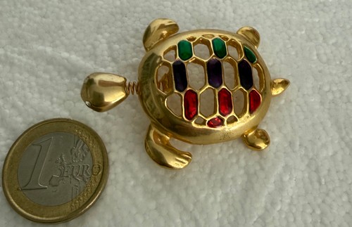Broche tortue metal dore - broche, dore/