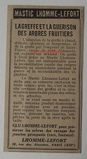 Publicité ancienne MAstic Lhomme Lefort, glu,arboriculture 1932