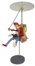 St Emett-Sculpture, Spirou & Fantacoptère-Boite & Certificat signé-250 exempl.