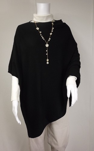 Cachemire poncho noir - poncho,