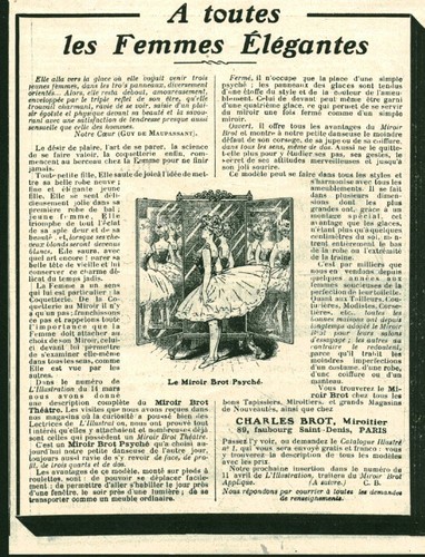 Publicité ancienne miroir