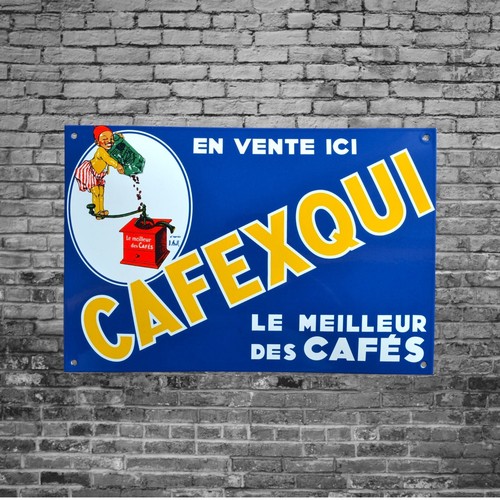 Plaque émaillée cafe - émaillée,