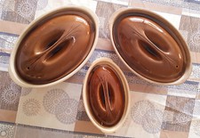 Lot de 3 terrines en terre