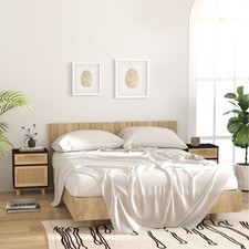 2x Tables de Chevet Noir Bois