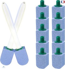 Pierre Ponce Brosse Toilettes WC,10 Recharges de Nettoyage Ponce avec Poignée 