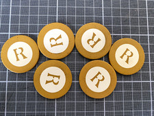 Lot de 6 jetons de casino  "R" -   Gaming tokens