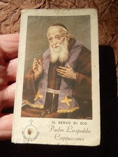 image pieuse RELIQUE Serviteur de Dieu Père  Léopold de Castelnovo  CAPUCIN 1946