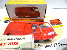 dinky toys atlas PEUGEOT J7 POMPIERS N° 570P + fiche + certificat