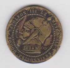 Médaille satirique -Napoléon III- Le Misérable -80000 Prisonniers