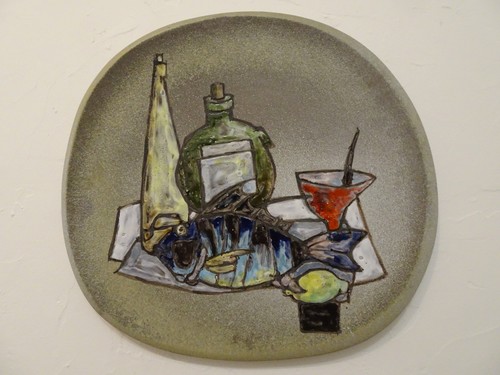 Grand plat mural - , céramique