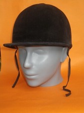 * CASQUE D'ÉQUITATION BOMBE CAVALIER VELOURS NOIR