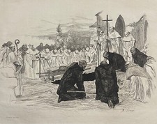 Moines trappiste gravure en