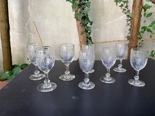 LOT DE 8 ANCIEN VERRE GRAVEE STYLE LOUIS 16 N°20