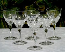 Lot de 6 verres en cristal Val Saint Lambert modèle Nestor taille Hamlet 124 mm