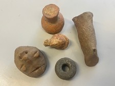 Archéologie Antiquité Préhistoire Fouilles Monge Vase Tête Fusaiole Terre Cuite