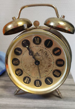 Réveil MEISTER ANKER Double Cloche Mécanique Métal Cuivré  TBE