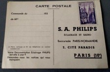 CP SA Philips radio lampe TSF 1950 timbre 12F non oblitéré Quimper 