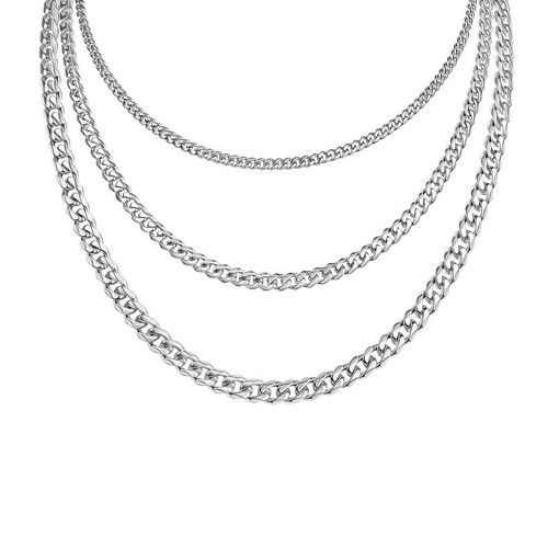 Collier homme argent acier - collier,