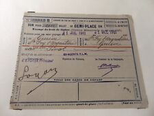 Billet train  PARIS LYON MEDITERANNEE  1901 demi place GENEVE STE FOY L ARGENTIE