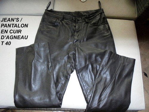 Jean pantalon cuir d - pantalon, d'