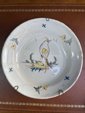 LA TROUCHE ? FAIENCE DE L'EST ASSIETTE  ANCIENNE DECOR COQ PERCHE