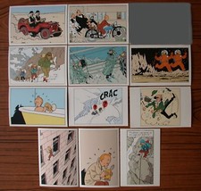 Lot 11 cartes postales neuves  TINTIN  HERGE   MOULINSART