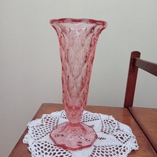 Ancien Vase En Verre Rose