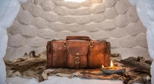 Sac cuir chèvre voyage - cuir,