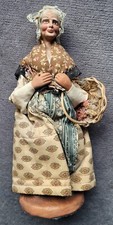 Superbe Santon Provence ancien Paysanne panier 26cm signé di Landro Crèche Noël