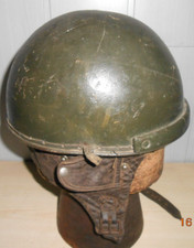 Ancien Casque De Motocycliste vert militaire  geno paris  casque bol