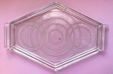 Plat - Plateau en verre blanc hexagonal (petit) art déco, gâteaux, déco… 30-40