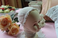 Bonnet coiffe de jour ancienne pour enfant ou poupon / Linge ancien 208213-2