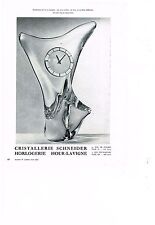 PUBLICITE ADVERTISING 1961 CRISTAL SCHNEIDER horlogerie pendulette HOUR-LAVIGNE