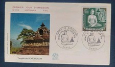Enveloppe Premier Jour timbre N° 2036 Temple Borobudur Bouddha Java 1979  Paris