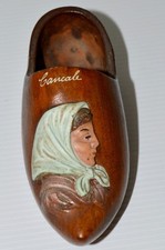 -RARE SOUVENIR BORD de MER SABOT TERRE CUITE CANCALE CERAMIQUE D'ART COLLECTION